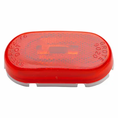 GROTE Clearance Marker Lamp: Clearance Light, Incandescent, Oval, Red, Bracket - Clearance Lights