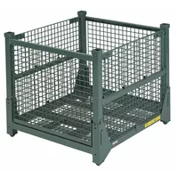 STEEL KING Collapsible Bulk Container: 18.4 cu ft, 45 in x 48 in x 42 in, Lid Not Included, Green (MPN HF4WM454842VG)