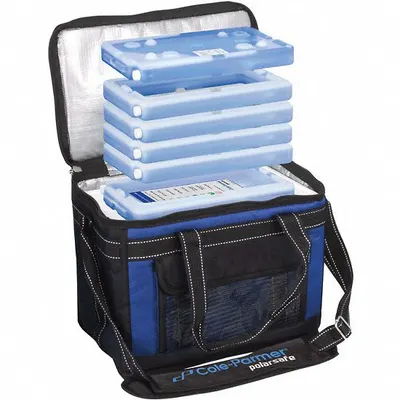 COLE-PARMER Cryogenic Storage Box: 13 3/4 in Overall Lg, 10 1/4 in Overall Wd, 9 in Overall Ht - Specimen Transport Coolers