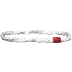 Endless round sling constructed of polyester with a polyester cover. Body diameter is 1 3/8 in and sling length is 19 ft. Used for lifting and rigging loads in industrial environments such as construction, manufacturing, and warehousing.