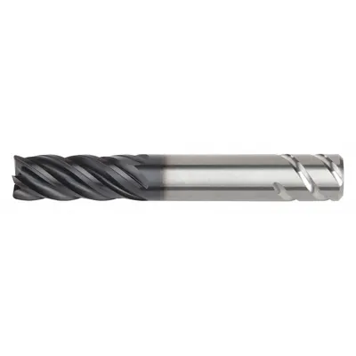 WIDIA HANITA Corner Radius End Mill: Carbide, AlTiN Coated, 5 Flute, 1-1/4" Mill Dia - Fast-Cutting Carbide Corner-Radius End Mills for Stainless Steel & Super Alloys