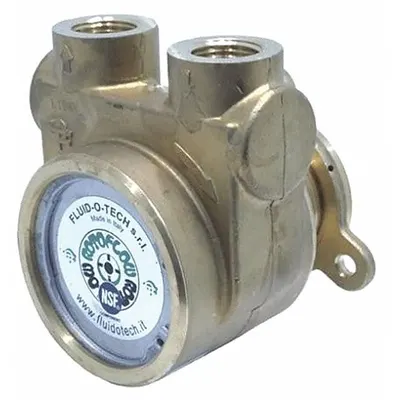 FLUID-O-TECH Rotary Vane Pump: Direct Drive, Stainless Steel Body, 1/2" NPT - Carbonator Mount Rotary Vane Pump Heads