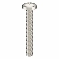 Pan head machine screw with 1/4"-20 thread, 1 3/4 in length, made from 316 stainless steel with plain finish. Features a Phillips #3 drive and is supplied in a 10-pack. Suitable for general fastening applications in environments requiring corrosion resistance.
