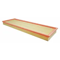 Rectangular panel cabin air filter with cellulose media for use in New Holland buses. Traps airborne particles to help maintain interior air quality. Designed for cabin air filtration applications