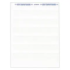 White matte polyester wraparound label for permanent wire identification. Measures 1 7/16 in x 1 in and fits wire gauges 10 AWG to 4 AWG. Used in electrical panels, control cabinets, and cable management for durable marking.