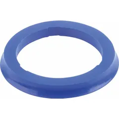 This hygienic single-piece sealing washer is made from blue acetal and is FDA approved. It has a 20 mm inside diameter and a 28.25 mm outside diameter. The washer is not metal detectable and not X-ray detectable. It is commonly used in food processing, pharmaceutical, and other sanitary applications to provide a clean, leak-proof seal between components.