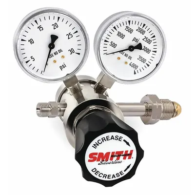 SMITH EQUIPMENT High Purity Gas Regulator: Two Stage, CGA 510 Inlet, 9/16"-18 M LH Outlet - Fuel Gas Regulators