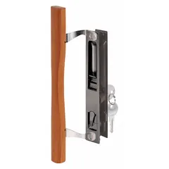 This recessed handle for sliding doors provides a flush-mount locking solution. It measures 10 inches in height and 2 inches in width. Suitable for securing sliding doors in settings where space efficiency is required.