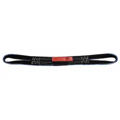 This 1-ply polyester web sling features a reverse-eye design for lifting and rigging applications where the sling may contact sharp edges or rough surfaces. The sling is 4 ft long, 4 in wide, with 12 in eye lengths, and is fully sewn with a standard tag. Suitable for general industrial material handling and positioning tasks.