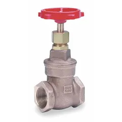 This bronze gate valve features a non-rising stem design with FNPT threaded ends. The bronze wedge and bonnet provide corrosion resistance for general-purpose on-off flow control in water, oil, and gas piping systems. Rated for 300 psi CWP.