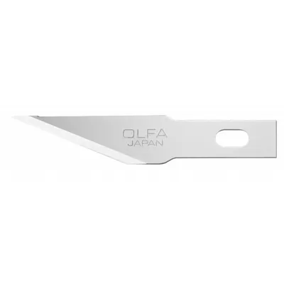 OLFA Precision Art Blade: 13/16 in Blade Lg, 0.5 mm Blade Thick, Steel, 5/16 in Blade Wd - Replacement Precision Knife Blades