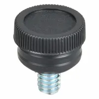 Hand Knob: Knurled, Plastic w/ Steel Thread, 1/4"-20 Thread, 0.375 in Thread Lg, 0.75 in Dia (MPN GN4C0375K2---21)