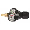 This single-stage regulator reduces and controls pressure of air and inert gases from a cylinder. It features a CGA 580 inlet, 5/8"-15 F RH outlet, neoprene diaphragm, and a maximum inlet pressure rating of 150 psig. Commonly used in welding, cutting, and industrial gas distribution systems.