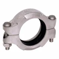 Clamp Coupling: 316 Stainless Steel, 8 in x 8 in, 13 35/64 in Lg, EPDM, 450 psi, Bolted (MPN 0390065218)