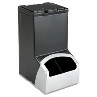 SAN JAMAR FIFO Condiment Organizer: 2 Compartments, Black, 8 7/8 in Overall Wd, 12 in Overall Dp (MPN MODBFD)