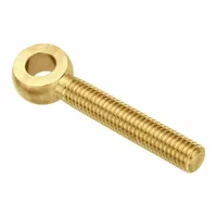 This brass male threaded fixed rod end features a plain bearing and right-hand threads. With a 1/2"-13 thread size and 3 1/2 in hole center-to-end length, it is used in mechanical linkage systems for connecting rods to clevises or brackets in industrial machinery and automation equipment