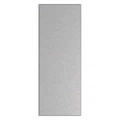 Steel panel for bathroom partitions with honeycomb inner core. Smooth semi gloss finish in Pepper Dust color. Measures 58 inches high by 22 inches wide by 1 inch thick. Suitable for commercial restroom and locker room enclosures.