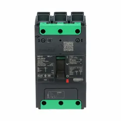 This B-Frame molded case circuit breaker is rated for 15 A with a maximum interrupting rating of 25 kA at 277/408 V AC. It features a fixed instantaneous trip and Everlink Lug terminals on both line and load sides. The ABC phase connection and BDL series design make it suitable for overcurrent protection in electrical distribution panels.