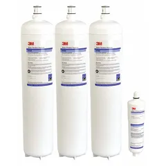 This 3M quick-connect water filter reduces bacteria in water supplies. It features a prefilter wrap filter media, 15 gpm flow rate, 162,000 gallon capacity, and 24 1/4 inch overall height. Suitable for high-flow filtration in industrial and commercial settings.