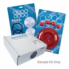 This fluid end repair kit is designed for 1-inch Sandpiper air-operated double-diaphragm pumps. It includes a PTFE/Santoprene diaphragm and other components to rebuild the fluid end, restoring pump performance. Suitable for on-site maintenance in industrial applications such as chemical processing, wastewater treatment, and mining.