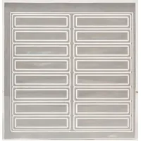Reflective vinyl label for hard hats, gray, 4 inches wide, supplied in a pack of 16. Designed for personnel identification in low-light conditions on construction sites, warehouses, and industrial facilities