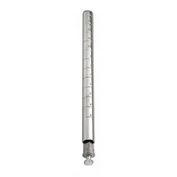 APPROVED VENDOR Wire Shelf Post: 54 in x 1 in, Steel, Split Sleeve, Silver, Leveling Feet Included