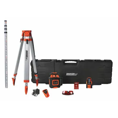 JOHNSON LEVEL Rotary Laser: 2,000 ft Range w/Receiver, Red Beam, Horizontal, ±1/16 in @ 100 ft - Horizontal-Beam Rotary Laser Levels
