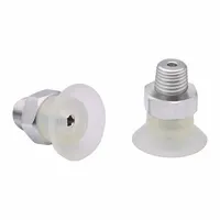 SCHMALZ Vacuum Pad Assembly: Flat, 1/8 in NPT Vacuum Port, 28.2 mm Pad Dia, Clear, 17.2 mm Pad Ht (MPN 10.01.01.15029)