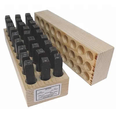 YOUNG BROS. STAMP WORKS Hand Stamp Kit: A thru Z/A thru Z, Period/Period (.) - Heavy-Duty Sharp-Face Hand Stamps