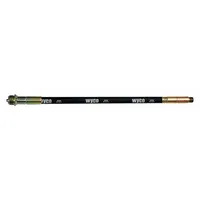 Thread-mount flexible shaft for concrete vibrators. Overall length 10 ft, width 13/16 in. Transmits power from motor to vibrator head for concrete consolidation