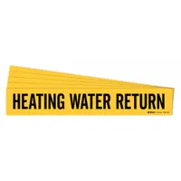 Pipe Marker: Heating Water Return, Yellow, Black, Fits 8 in and Larger Pipe O.D., 5 PK (MPN 7129-1HV-PK)