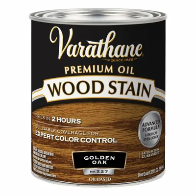 VARATHANE 211716H Interior Oil Wood Stain, Golden Oak, Satin, 1 qt - Wood Stains