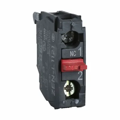SCHNEIDER Contact Blocks: 22 mm Panel Mounting Size, 1NC, Momentary/Late Break
