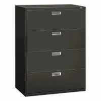 HON Lateral File Cabinet with Drawer: Charcoal, 4 Drawers, 52 1/2 in Overall Ht, 18 in Overall Dp (MPN H694.L.S)