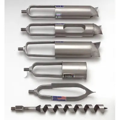 AMS Soil Auger Head: Stainless Steel, 3 1/4 in Overall Dia, 16 in Overall Lg - Soil Auger Accessories