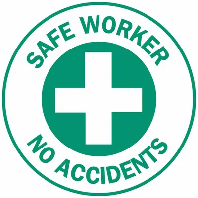 BRADY Hard Hat Label: Safe Worker No Accidents - Safety