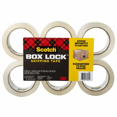 SCOTCH Packaging Tape: Clear, 3.1 mil Tape Thick, 60 oz/in Tape Adhesive Strength - Packing Tape & Handheld Dispenser Combo Packs