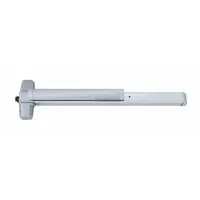 This rim-type exit device features a stainless steel construction and a touchbar style for push-bar egress operation. Designed for doors up to 4 ft wide, it provides a means of safe, code-compliant exit in commercial and industrial buildings