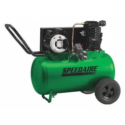 SPEEDAIRE Portable Air Compressor: Oil Lubricated, 20 gal, Horizontal, 3 hp - Wheeled Portable Electric Air Compressors