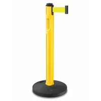 LAVI Barrier Post with Belt: Fluorescent Yellow, No Pattern, No Legend, 12 ft Belt Lg, Yellow (MPN 80-5000R/YL/FY)