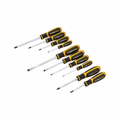 GEARWRENCH Screwdriver Sets: 1-10 Pieces, 10 Pieces, Phillips/Slotted Tip, 13 in Overall Lg - General Purpose Screwdriver Sets