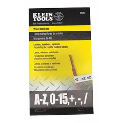 Preprinted wire marking label sheet with (-) Minus legend in black on white. Made of vinyl coated cloth for identification of wires, cables, terminals, and control panels in electrical installations.