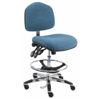 Ergonomic Chair: Fabric, Armless, Ht Range 21 in to 31 in, 21 1/2 in Seat Wd, 19 in Seat Dp, Blue (MPN WAT-DFB-TLC-WW-BLUE)