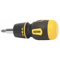 STANLEY Multi-Bit Screwdriver: Phillips/Slotted Tip, #1/1/4 in/1/8 in/#2/3/16 in Tip Size, 6 Tips (MPN 66-358)