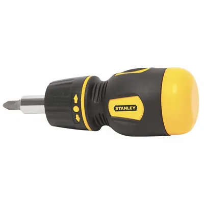 STANLEY Multi-Bit Screwdriver: Phillips/Slotted Tip, #1/1/4 in/1/8 in/#2/3/16 in Tip Size - General Purpose Multi-Bit Screwdrivers