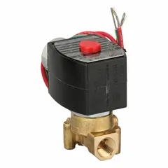 This 2-way, 2-position normally closed solenoid valve is designed for high-flow applications. It features a 1/4 in pipe size and operates on 120V AC. The explosion-proof coil enclosure allows use in hazardous environments where flammable gases or vapors may be present.