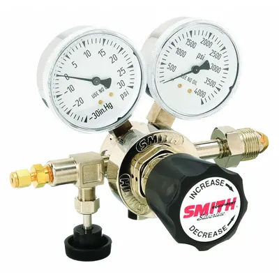 SMITH EQUIPMENT High Purity Gas Regulator: Single Stage, CGA 580 Inlet, 1/8" Tube Outlet - High-Purity Air & Inert Gas Regulators