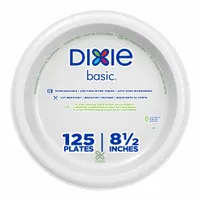 DIXIE Disposable Paper Plate: White, Light-Wt, 8 1/2 in Disposable Plate Size, 500 PK (MPN DBP09W)