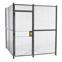 RAPIDWIRE Welded Partition Cage: 20 ft W x 10 ft D 10 ft H, Gray, 4 Sides, Powder-Coated (MPN 1020104W)