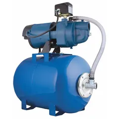 Single-phase shallow-well jet pump system with included ejector. Rated for 115/230V AC and delivers 5.8 gpm. Suitable for residential water supply from shallow wells, garden irrigation, and pressure boosting applications.